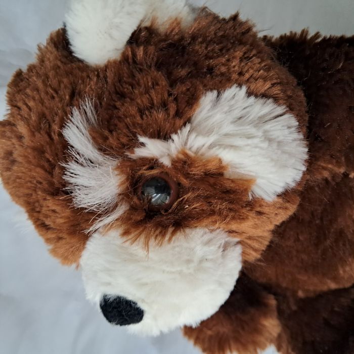 Peluche doudou raton laveur marron panda roux Hauteur 23 cm Marque Peeko Vintage - photo numéro 7