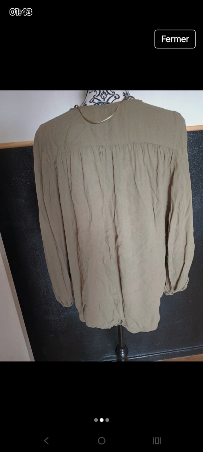 Magnifique chemise Zara kaki - photo numéro 2