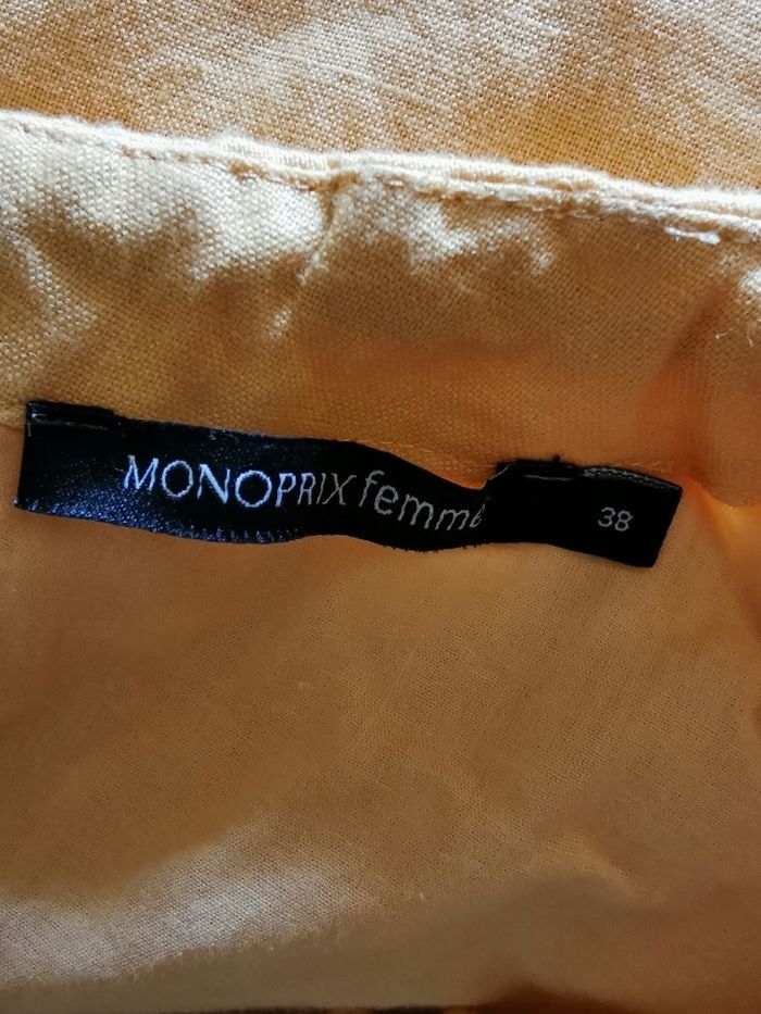 Robe d'été en lin orange clair Monoprix T38 - photo numéro 8