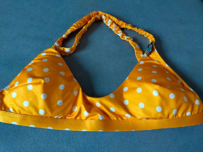 Haut de bikini jaune à pois blancs – Etam – Taille 42 – Neuf avec étiquette - photo numéro 7