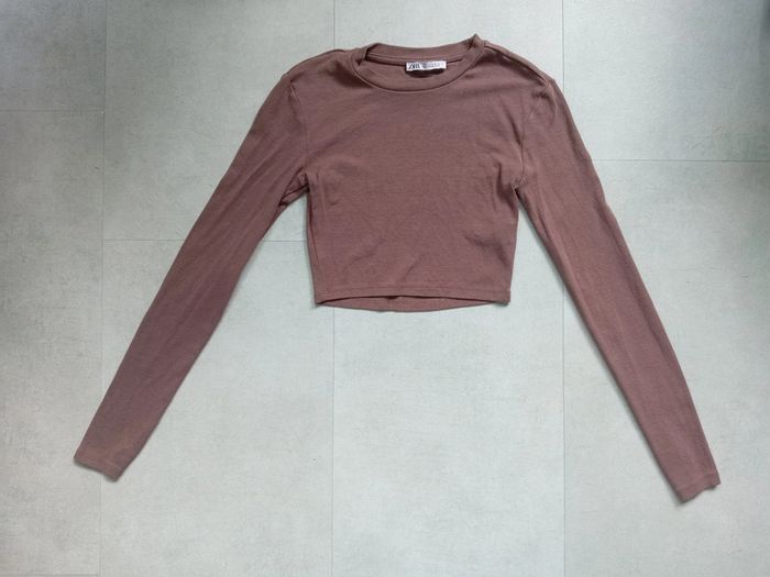 T shirt manches longues cropped taille S - photo numéro 2