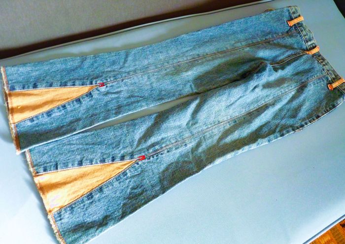 Jean Fille Gemo 6 ans pantalon bleu + pochette zippée TBE - photo numéro 3