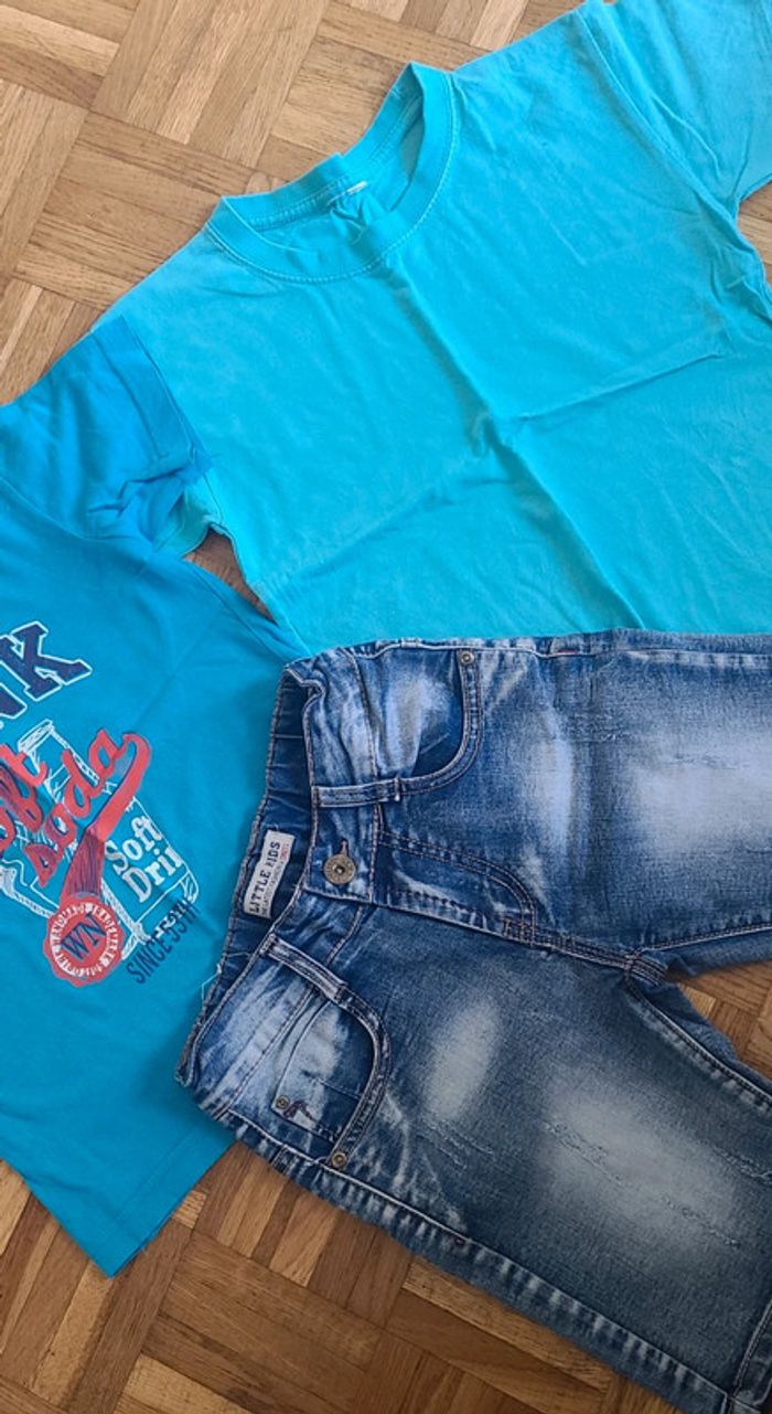Ensemble short et 2 tee shirt 8ans - photo numéro 2