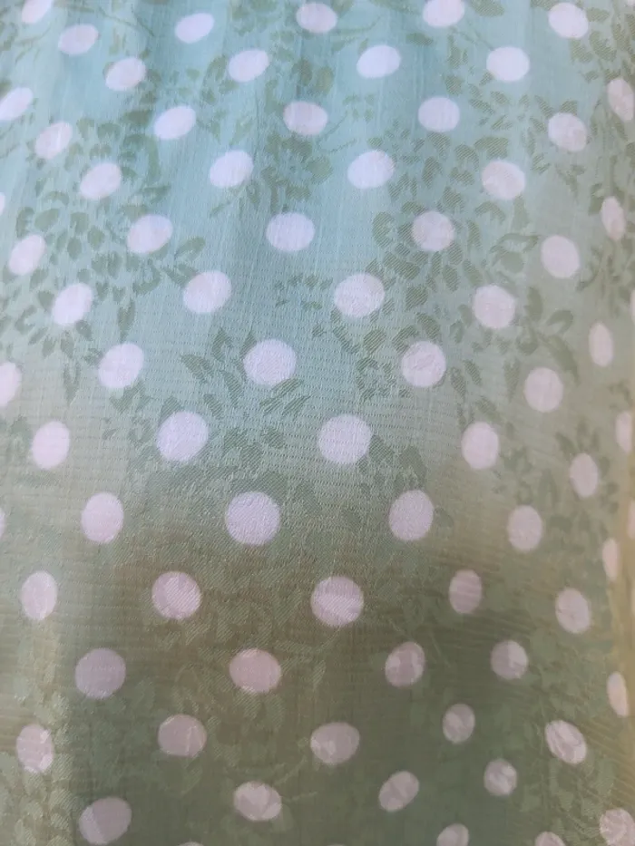 Blouse satiné oversize fluide menthe pois blanc rétro zara taille XL - photo numéro 7