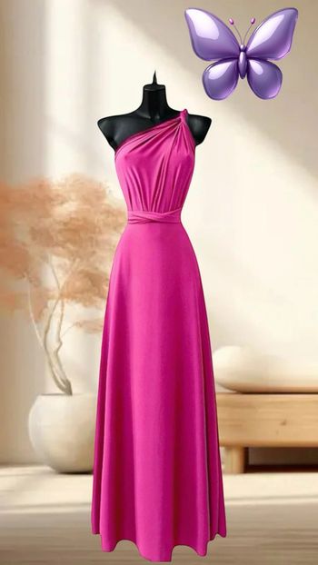 Robe fuchsia rose multiples positions pour occasions