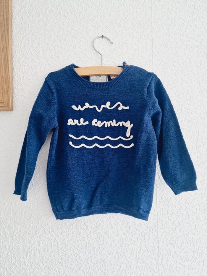 Zara - Pull manches longues, col rond - Waves are coming (18 mois) - photo numéro 2