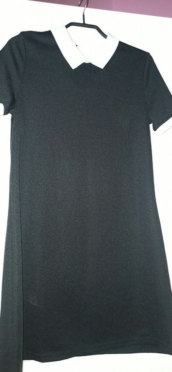 Robe courte noire col blanc vintage rock chic