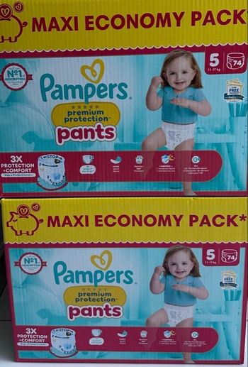 🌟 2 Cartons Pampers Prenium Protection Pants Taille 5 – 40€