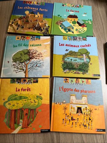 Livres documentaires kididoc forêt, château fort, au fil des saison, Égypte