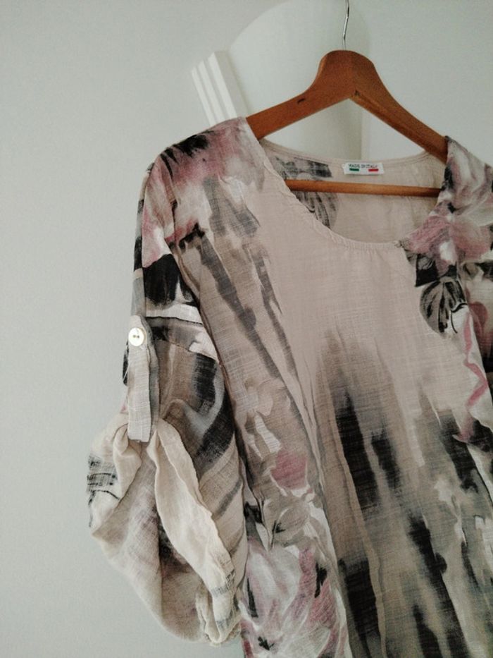 T-shirt large grande taille femmes beige - photo numéro 2