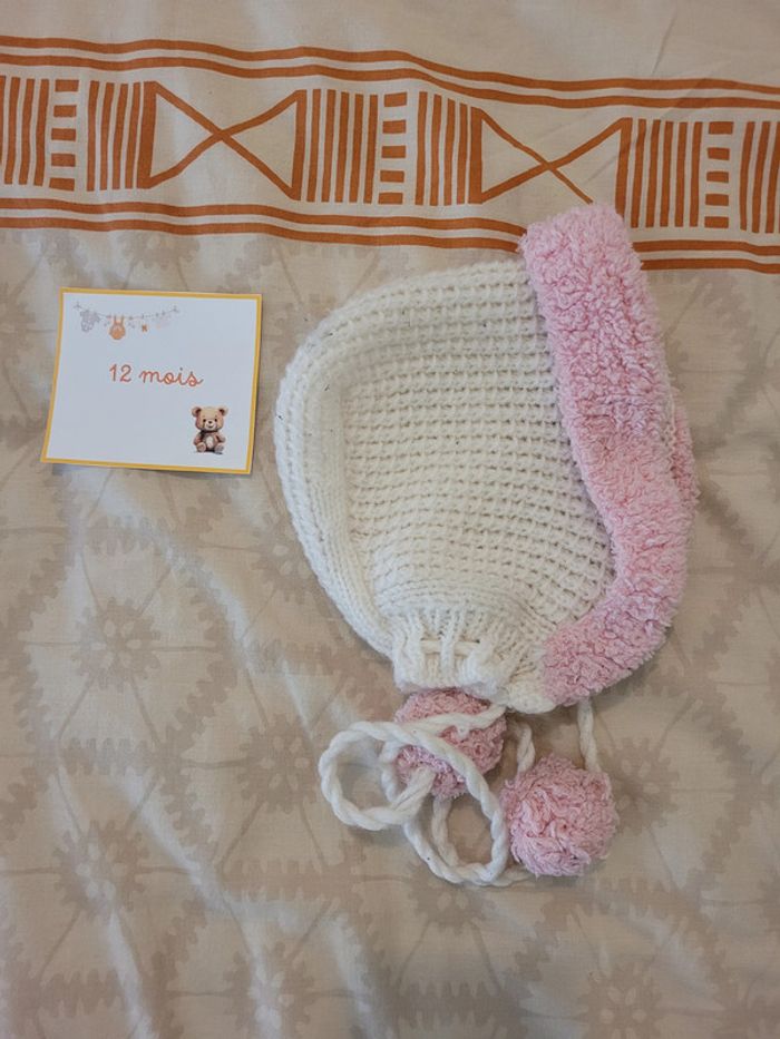 Bonnet fille, fait main en laine - photo numéro 2