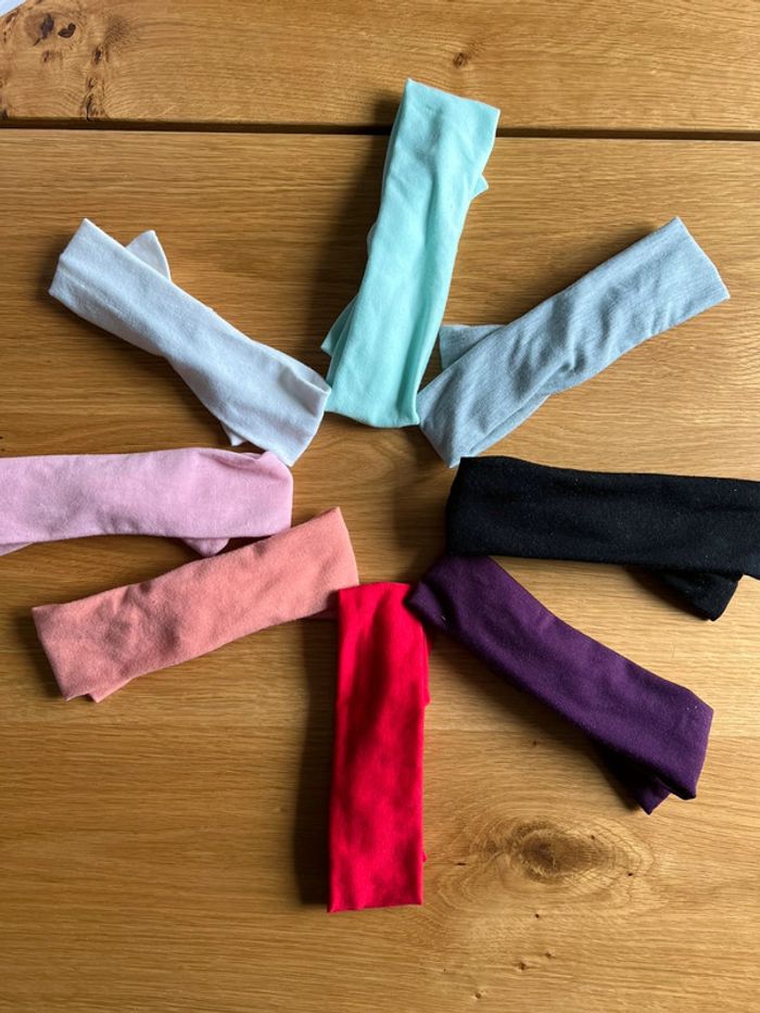 Lot de 8 bandeaux extensibles en coton (différentes couleurs) - Dés 3 mois - photo numéro 7