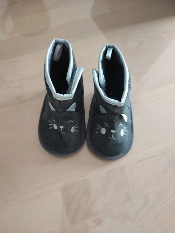 Chausson chat montante taille 3/6 mois