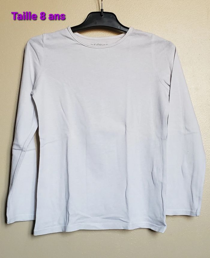 T-shirt blanc ML taille 8 ans