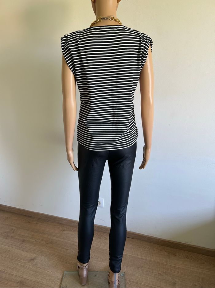 Blouse rayée noire et blanche Morgan taille XS jamais portée - photo numéro 6