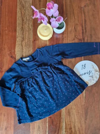 T-shirt manches longues imprimé cœurs 18 mois