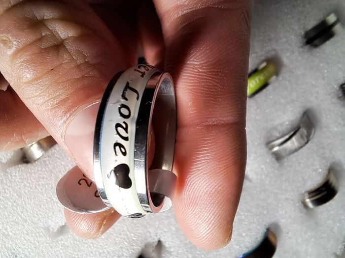 Bague acier inoxydable motifs