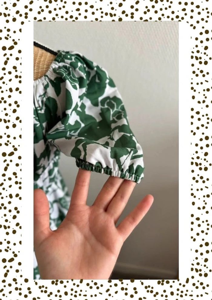 Robe verte à imprimé floral – taille M – neuve - photo numéro 4