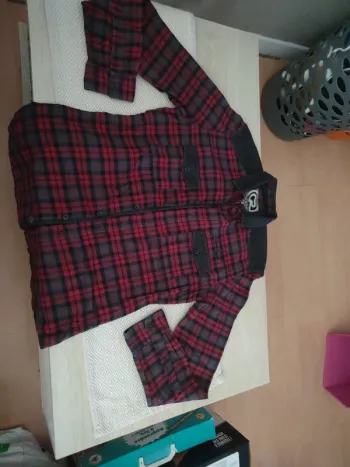 Chemise à carreaux gris et noir Crossby taille M
