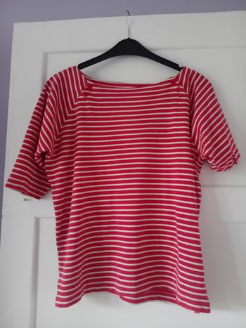 T-shirt marinière rouge et blanc