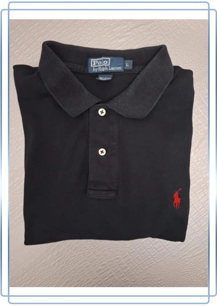 Polo Ralph Lauren noir - taille L - 100% coton- brodé (31) - photo numéro 9
