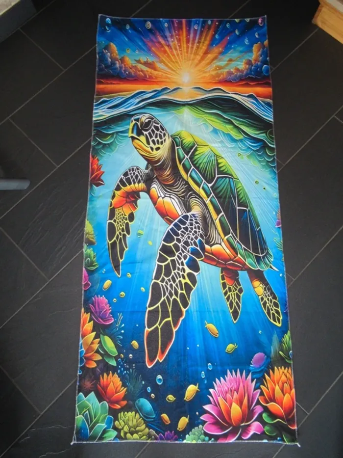Serviette de plage Tortue de mer neuve (drap de bain)