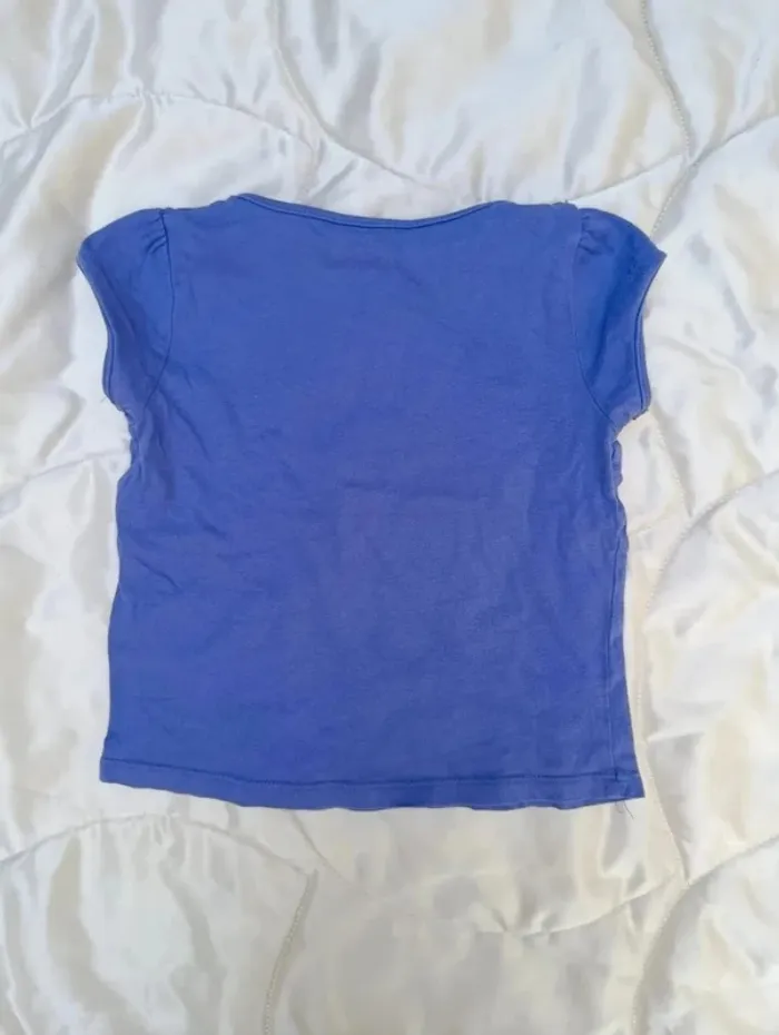 T-shirt violet manches courtes arc en ciel 2-3 ans TEX - photo numéro 3