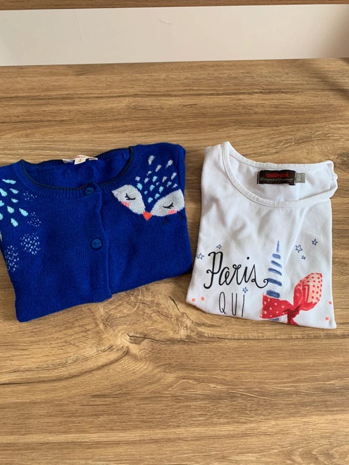 Lot Catimini 3 ans 1 gilet et 1 tee shirt