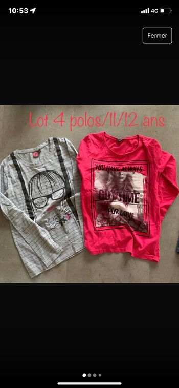 Lot de hauts fille 10/12 ans