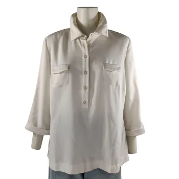 Blouse satinée blanche Mayerline – T.44 – Élégante et fluide A1196