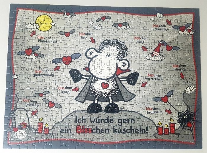 Puzzle 500 pièces " Mouton Vampire" complet - photo numéro 2