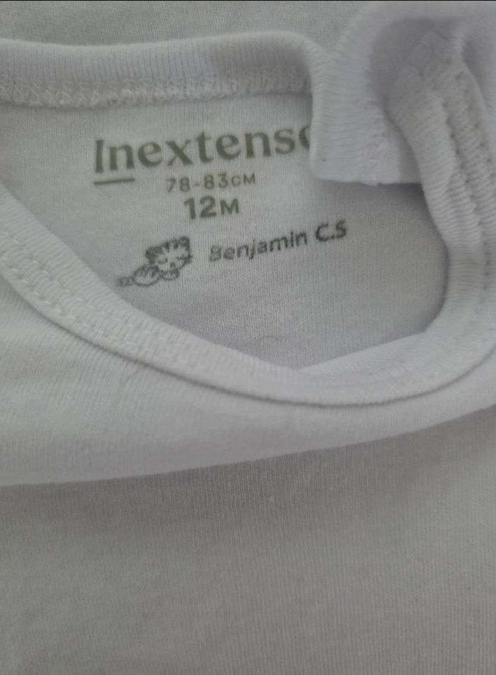 Lot 3 Bodys Bébé Blancs In Extenso Manches Courtes - 12 Mois - photo numéro 2