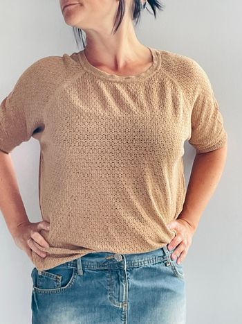 Pull doré manches 3/4