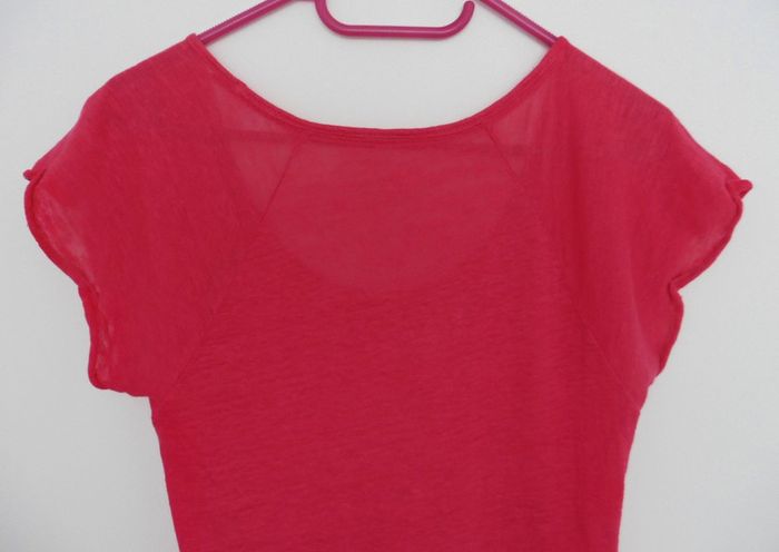 T shirt rose. Etam. Lin. Taille 38 - photo numéro 5