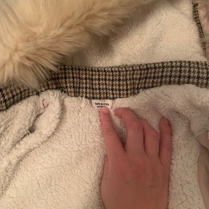 Manteau fourré à carreaux - photo numéro 2