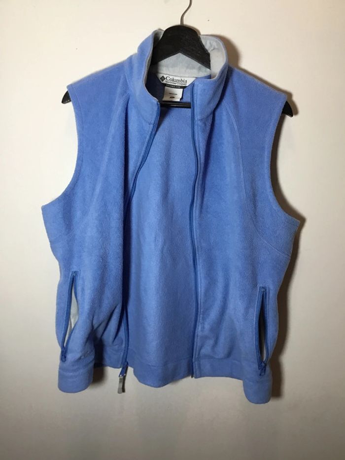 Veste polaire sans manches pour femme Columbia bleu clair taille L 170 - photo numéro 2