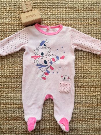 Pyjama velours Kimbaloo 3mois / 60cm