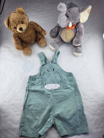 Salopette courte verte pastel 18mois 