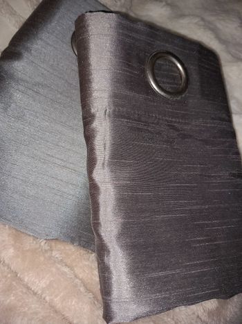 Paire double rideau gris argenté 