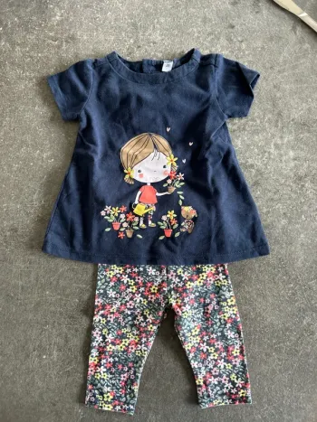 Ensemble fille manches courtes 3 mois