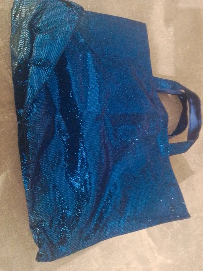 Joli sac bleu à paillettes - photo numéro 5