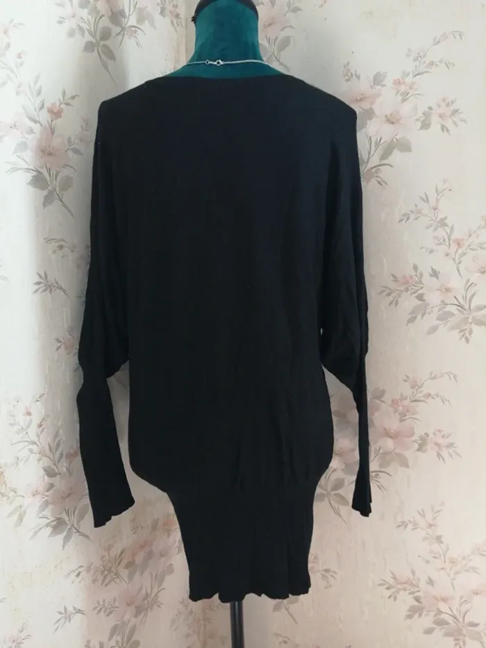 Robe noire moulante manches chauve-souris et imprimé bouche / kiabi / (S) - photo numéro 5