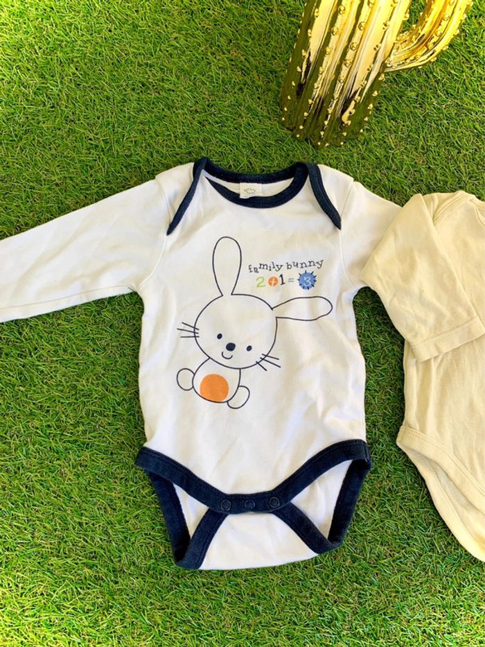 Lot de 2 bodies manches longues 6 mois - photo numéro 2