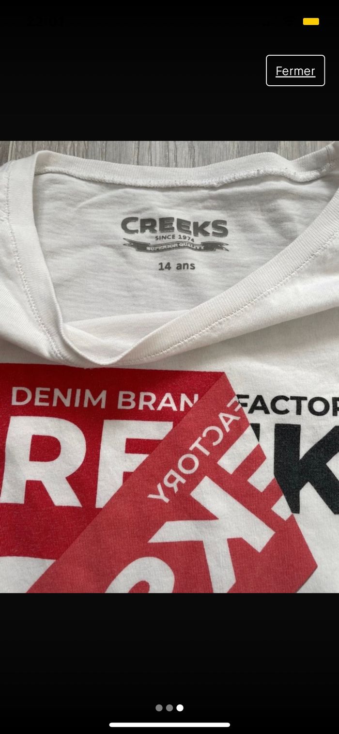 Teeshirt Creeks 14 ans - photo numéro 3