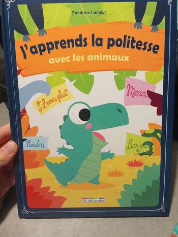 Livre j'apprends la politesse avec les animaux
