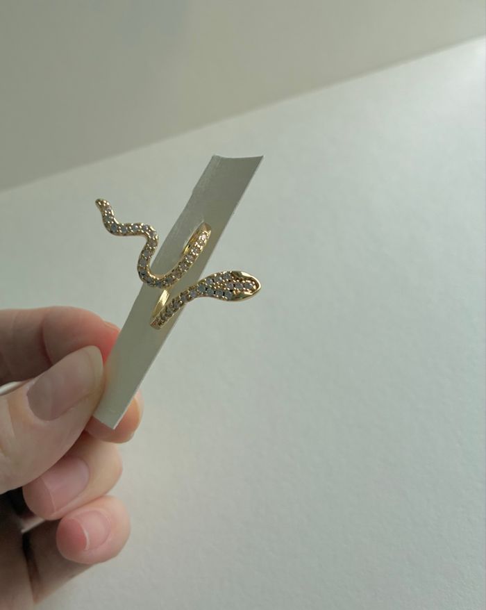 Bague serpent de strass en acier inoxydable ajustable - photo numéro 7