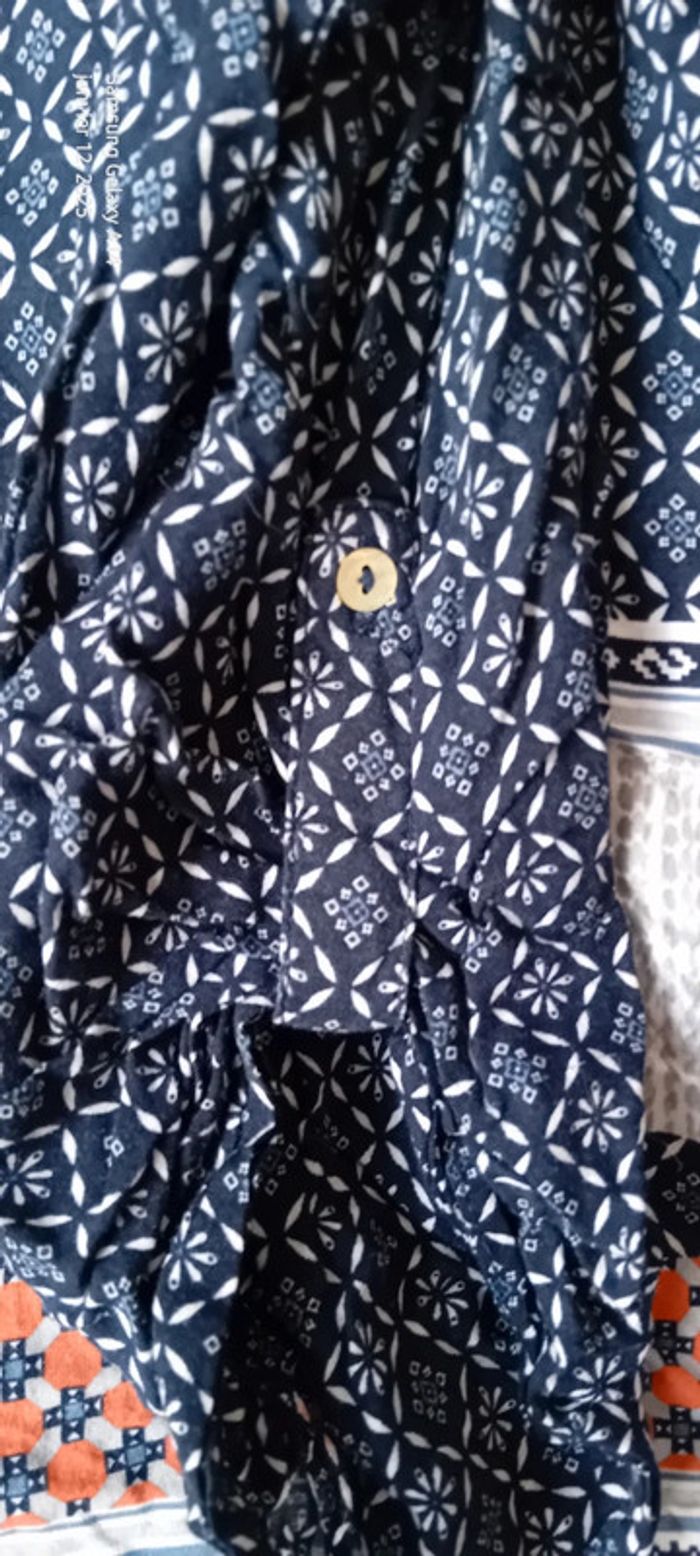 Tunique longue esprit bohème motif mosaïque bleu femme XL camaïeu - photo numéro 17