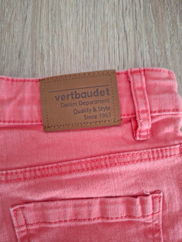 Bermuda en jean corail rose 7 ans Vertbaudet - photo numéro 3