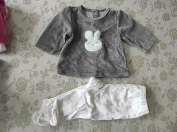 Pyjama velours Tape à l'oeil fille 6 mois