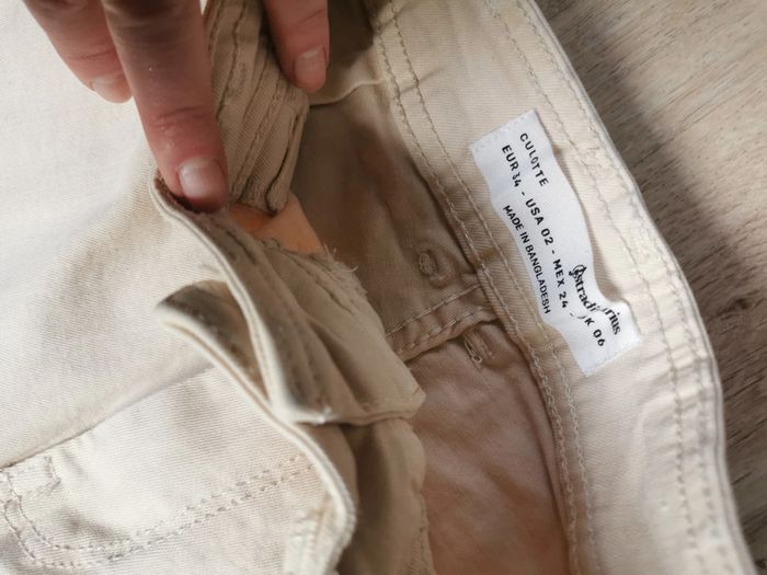 Jean culotte beige Stradivarius taille 34 - photo numéro 5